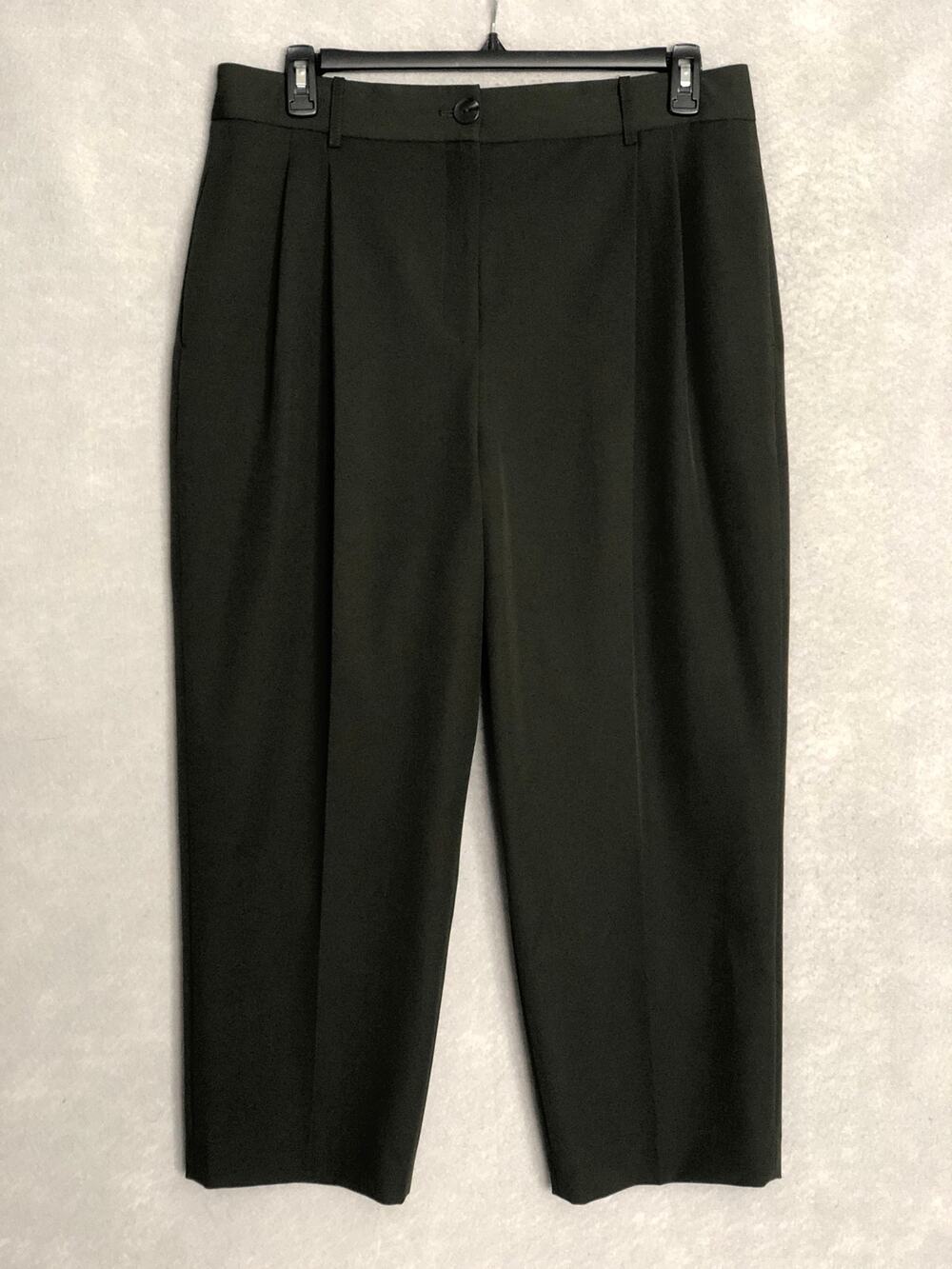 Antonio Melani Emery Ponte Twill Pants Cropped Olive Green Women's Size 16 NEW